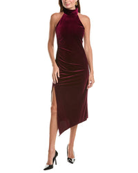 Taylor Taylor Velvet Mock Neck Midi Dress