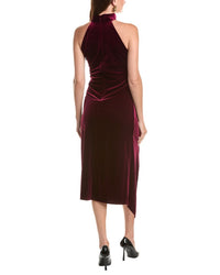 Taylor Taylor Velvet Mock Neck Midi Dress