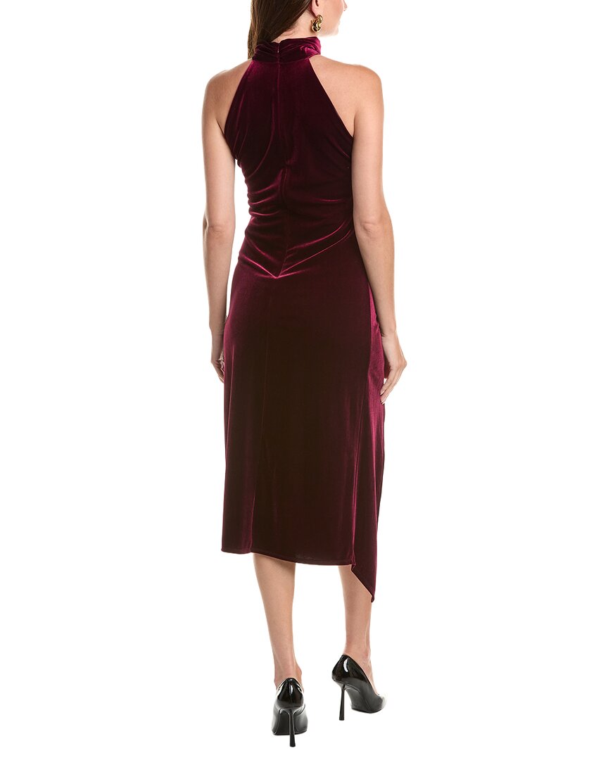 Taylor Taylor Velvet Mock Neck Midi Dress