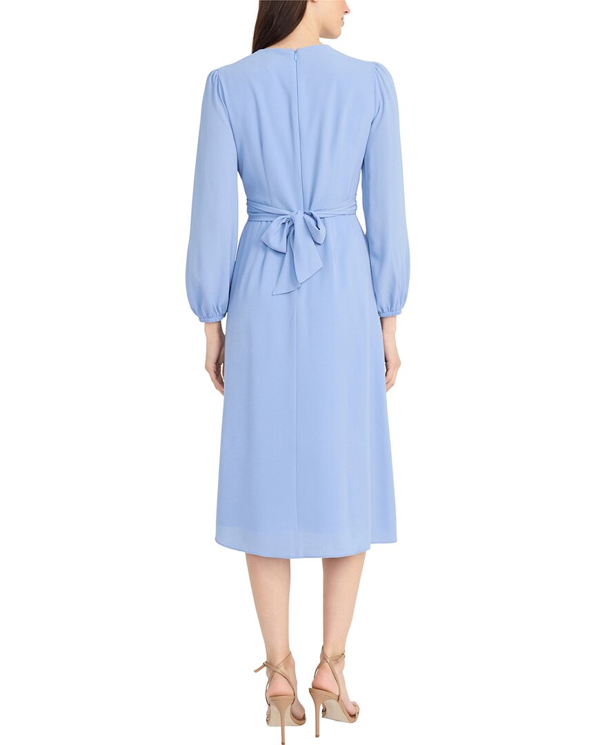 Maggy London Women's Long Sleeve Tie Waist Midi Dress - Blue
