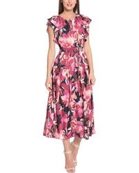 Maggy London Maggy London Ruffle Sleeve Midi Dress