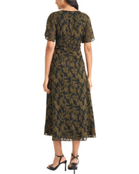 Maggy London Flutter Sleeve Midi Dress