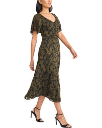 Maggy London Flutter Sleeve Midi Dress