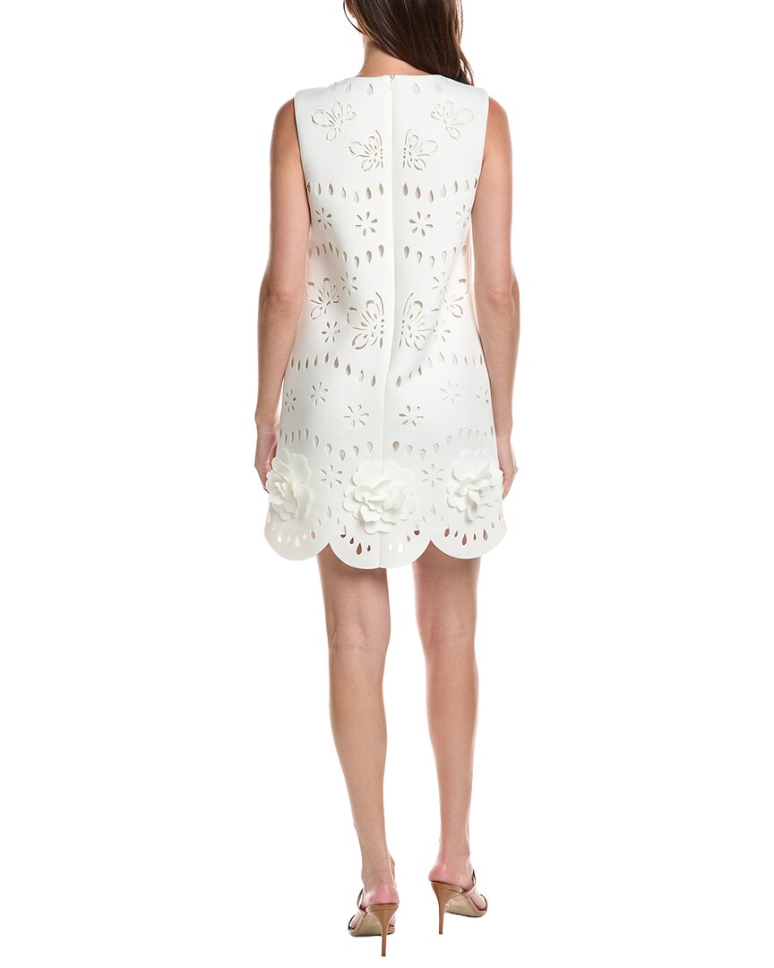 Badgley Mischka Badgley Mischka Sleeveless Laser Cut Shift Dress