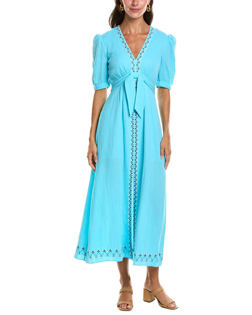 SALONI Saloni Jamie Crinkle Gauze Midi Dress