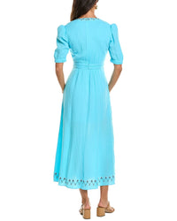 SALONI Saloni Jamie Crinkle Gauze Midi Dress