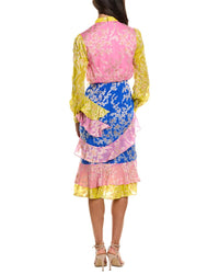 SALONI Saloni Isa Tree Jacquard Midi Dress