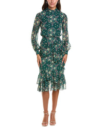 SALONI Saloni Isa Silk Georgette Midi Dress