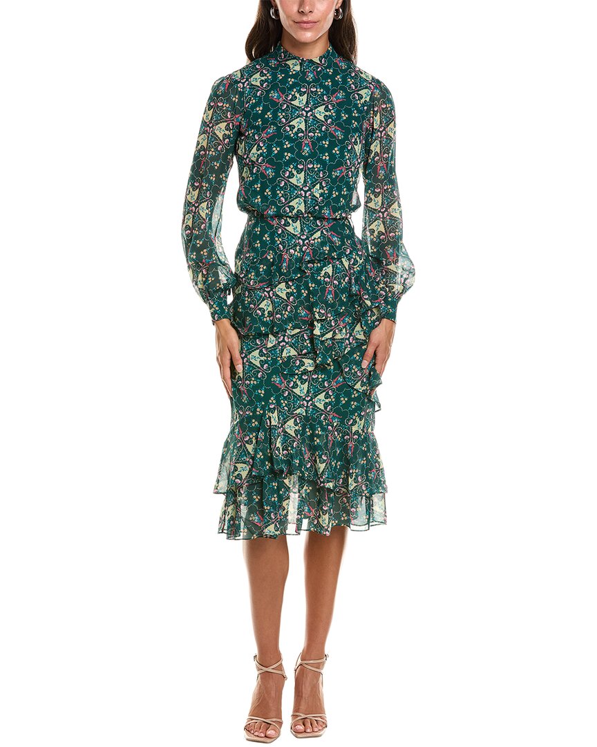 SALONI Saloni Isa Silk Georgette Midi Dress