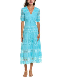 SALONI Saloni Lea Pintuck Midi Dress