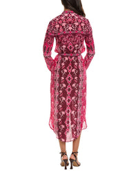 SALONI Saloni Silk Floral Shirtdress