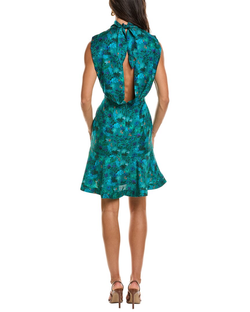 SALONI Saloni Fleur Dotty Stamped Satin Mini Dress