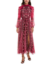 SALONI Saloni Jacqui Silk Georgette Midi Dress