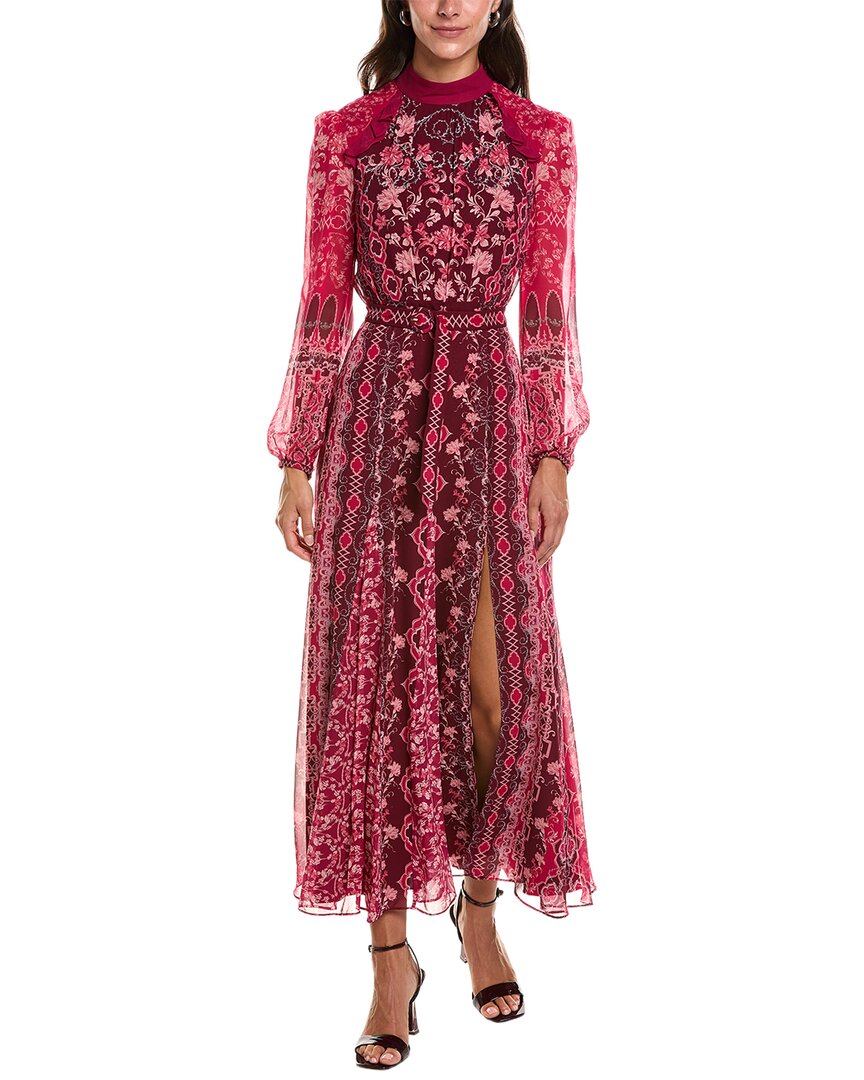 SALONI Saloni Jacqui Silk Georgette Midi Dress
