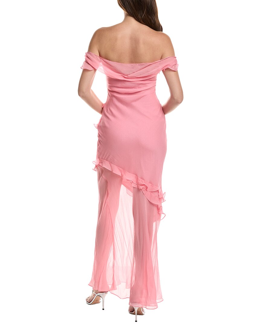 Saloni Crinkle Silk-Blend Georgette Maxi Dress