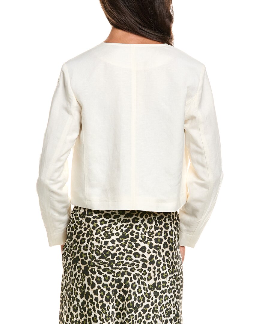 Anne Klein Anne Klein Button Front Linen-Blend Jacket