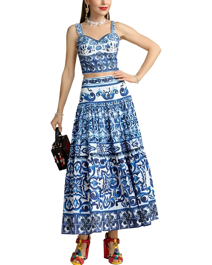 Linda Charm Linda Charm 2Pc Top & Midi Skirt Set