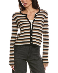 THE CASHMERE PROJECT The Cashmere Project Stripe Pearl Cashmere Cardigan