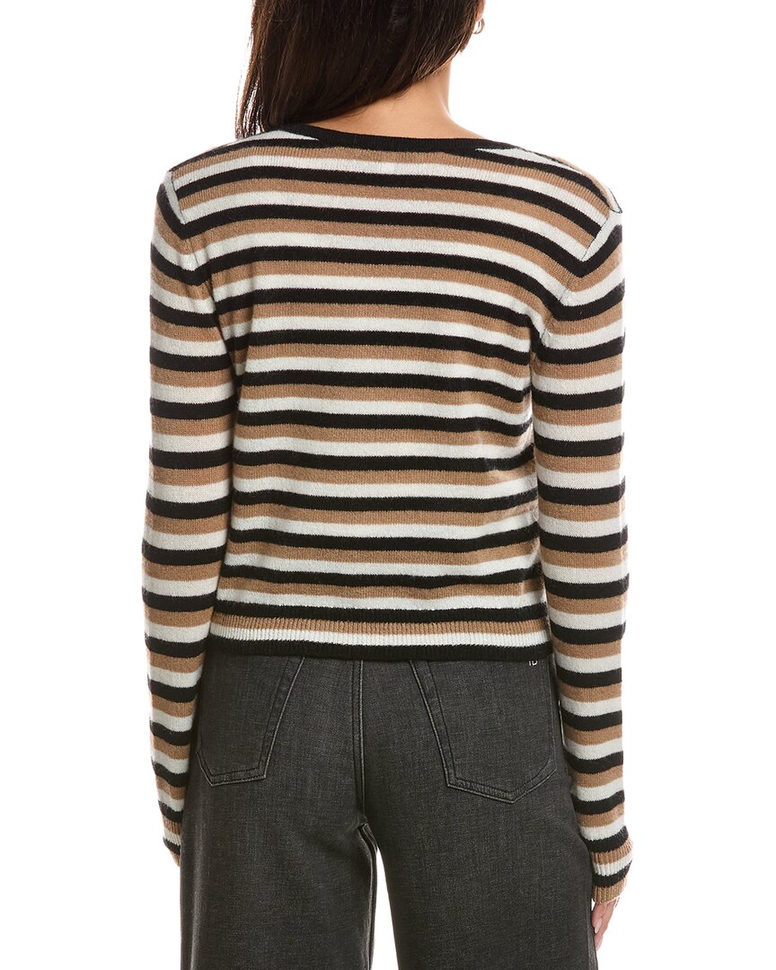 THE CASHMERE PROJECT The Cashmere Project Stripe Pearl Cashmere Cardigan
