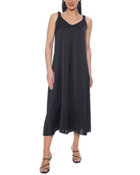 Tash + Sophie Solid Crinkle Satin Maxi Skirt