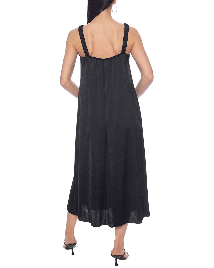 Tash + Sophie Solid Crinkle Satin Maxi Skirt
