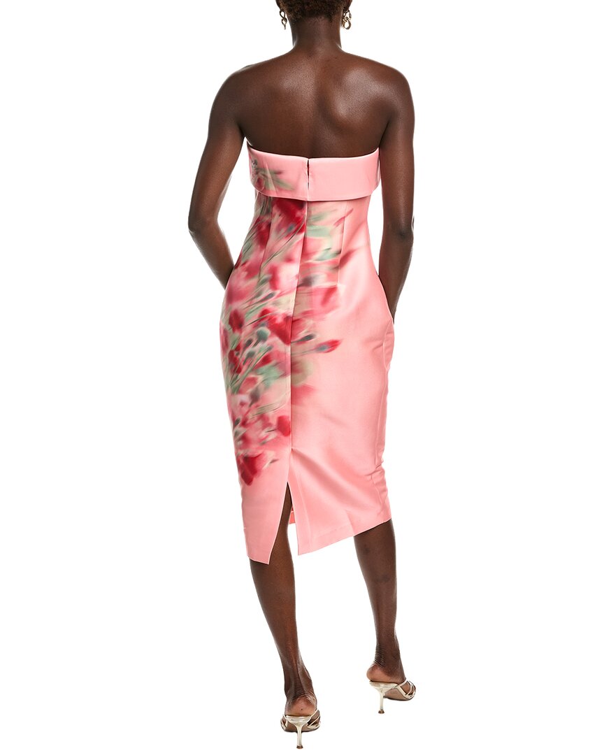 Badgley Mischka Strapless Floral Cocktail Dress