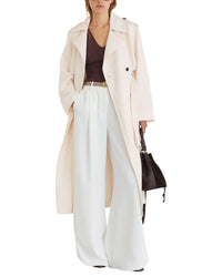 Reiss Reiss Charli Double-Breasted Linen-Blend Trench Coat
