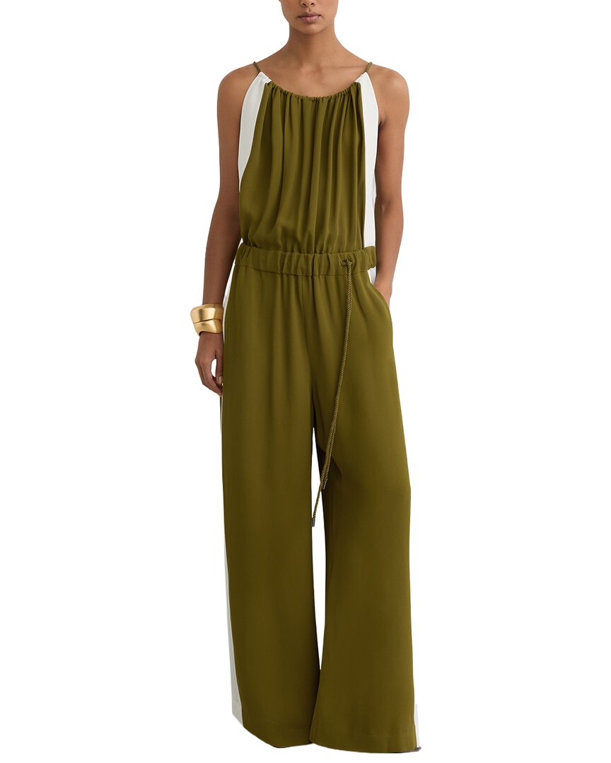 Reiss Reiss Inez Colourblock Gathered Wide Leg Jumpsuit