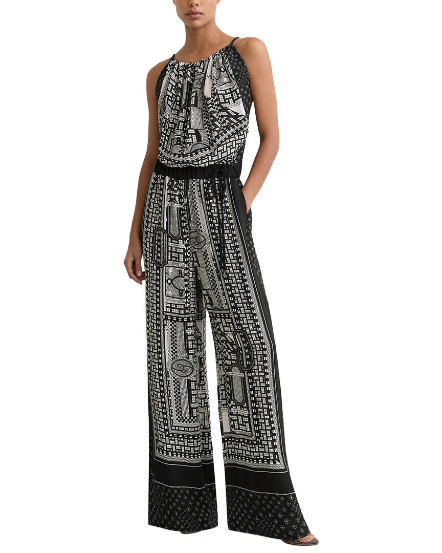Reiss Inara Scarf Print Wide Leg Jumpsuit