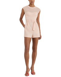 Reiss Reiss Ora Sheer Panel Structured Belted Playsuit