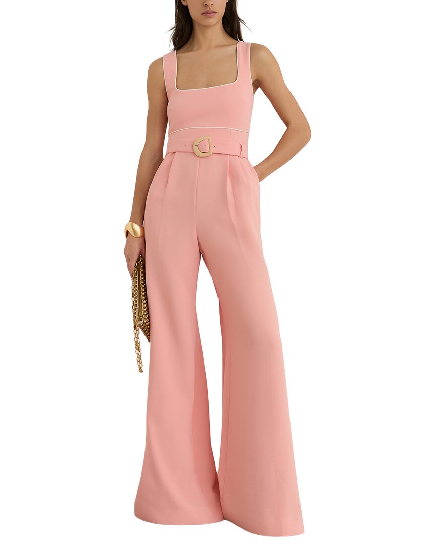 Reiss Reiss Dia Tipped Wide Leg Belted Jumpsuit