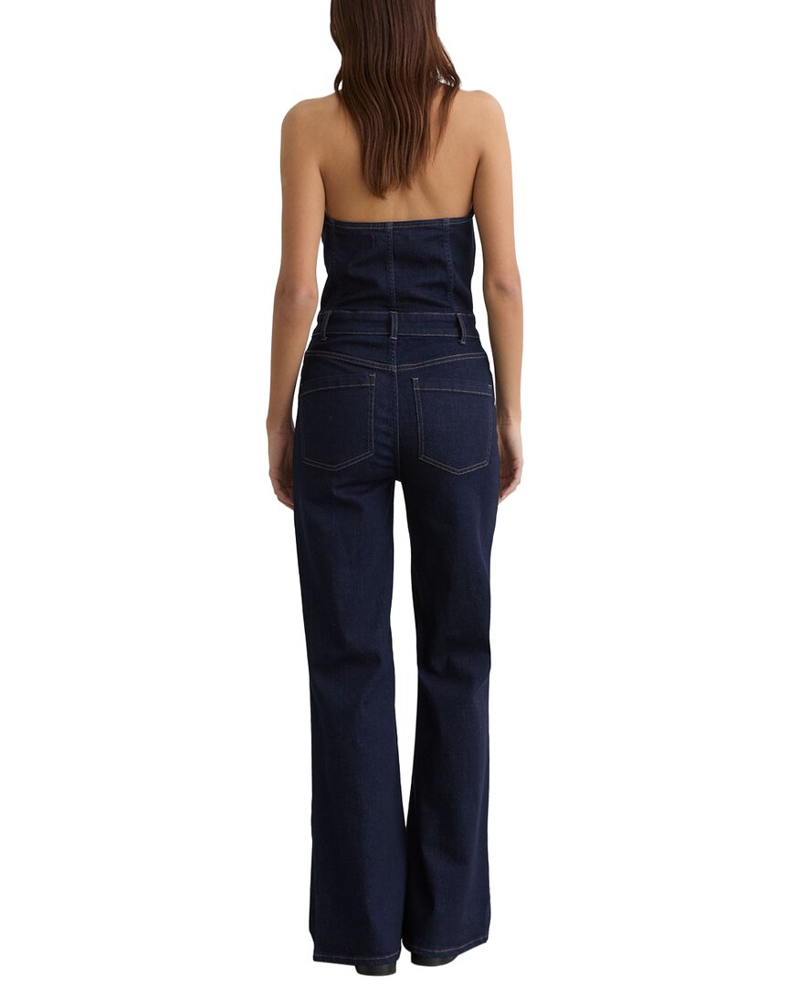 Reiss Reiss Lolita Denim Halter Neck Flared Jumpsuit