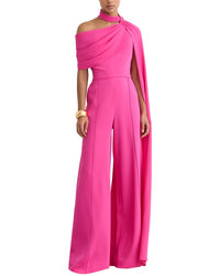 Reiss Reiss Carrie One Shoulder Drape Wide Leg Jumpsuit
