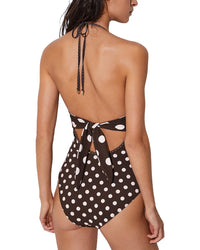 Reiss Reiss Ray Polka Dot Lattice Trim Swimsuit