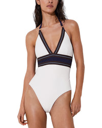 Reiss Reiss Giana Color Block Halter Neck Swimsuit