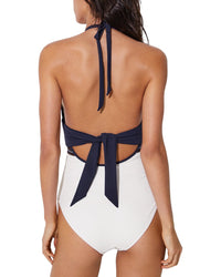 Reiss Reiss Giana Color Block Halter Neck Swimsuit