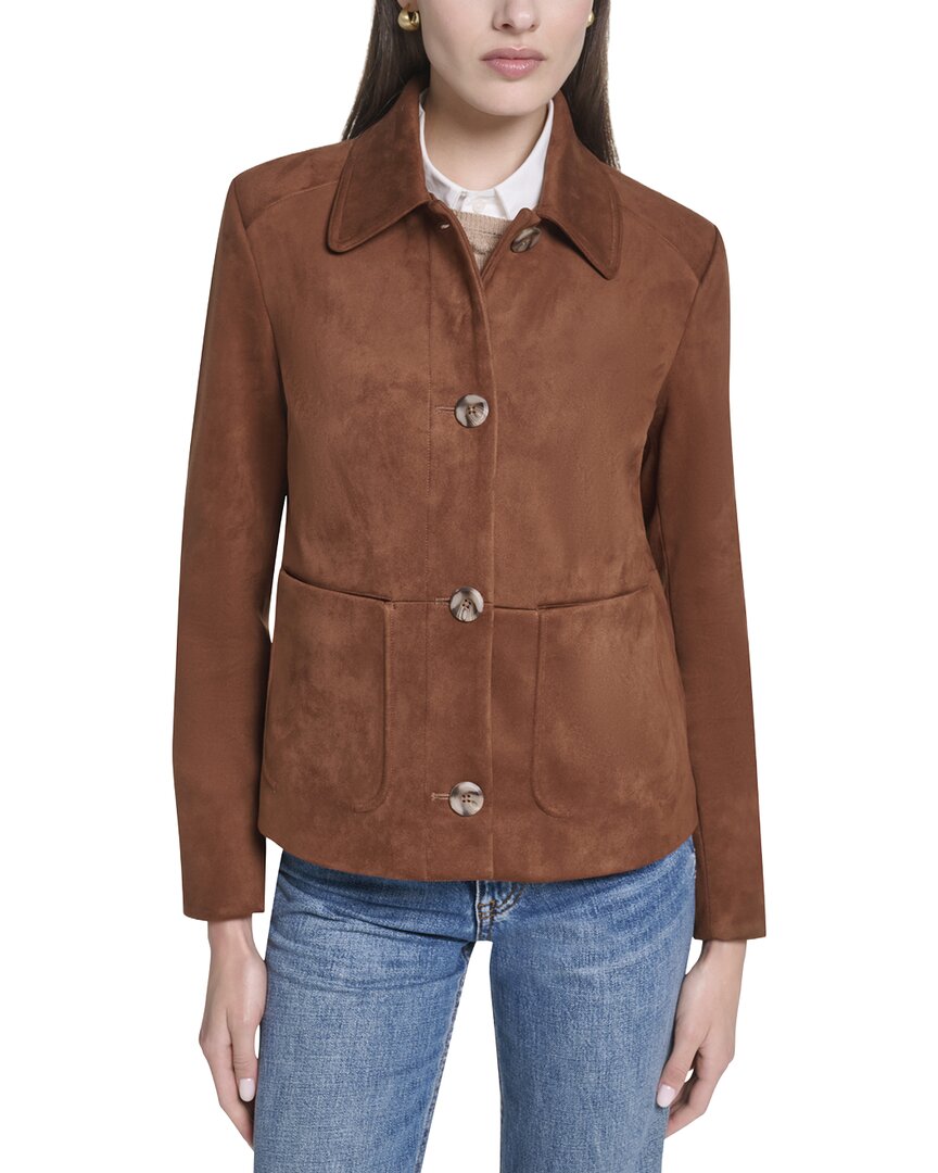 Cole Haan Novelty Faux Suede Jacket