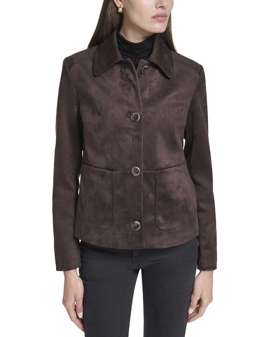 Cole Haan Novelty Faux Suede Jacket