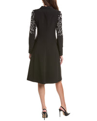 Teri Jon by Rickie Freeman Teri Jon By Rickie Freeman Crepe Pearl Floral Applique Blazer Dress