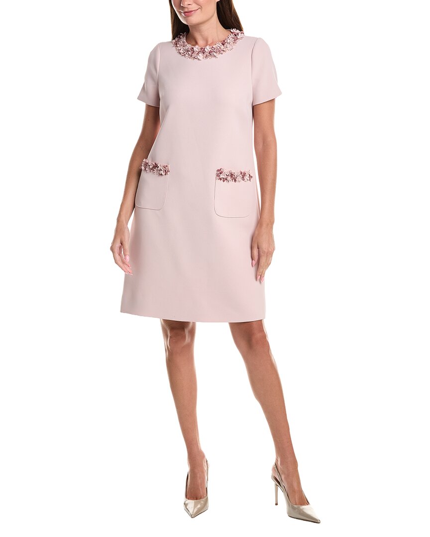 Teri Jon by Rickie Freeman Teri Jon By Rickie Freeman Crepe Lazer Cut Flower Trim A-Line Cap Sleeve Dress