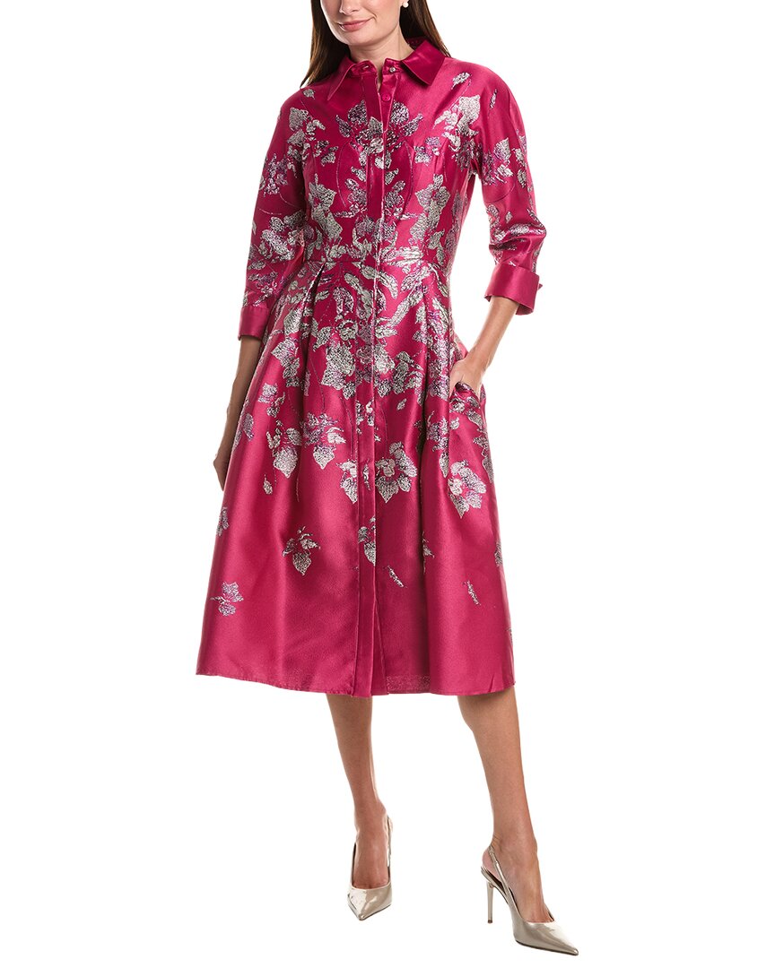 Teri Jon by Rickie Freeman Teri Jon By Rickie Freeman Metallic Jacquard Floral Shirtdress