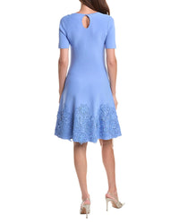 Teri Jon by Rickie Freeman Teri Jon By Rickie Freeman Knit Lace Hem A-Line Dress