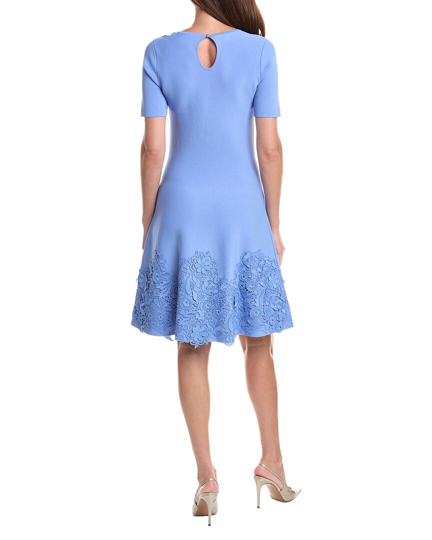 Teri Jon by Rickie Freeman Teri Jon By Rickie Freeman Knit Lace Hem A-Line Dress
