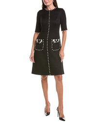 Teri Jon by Rickie Freeman Teri Jon By Rickie Freeman Boucle Pearl Trim Dress