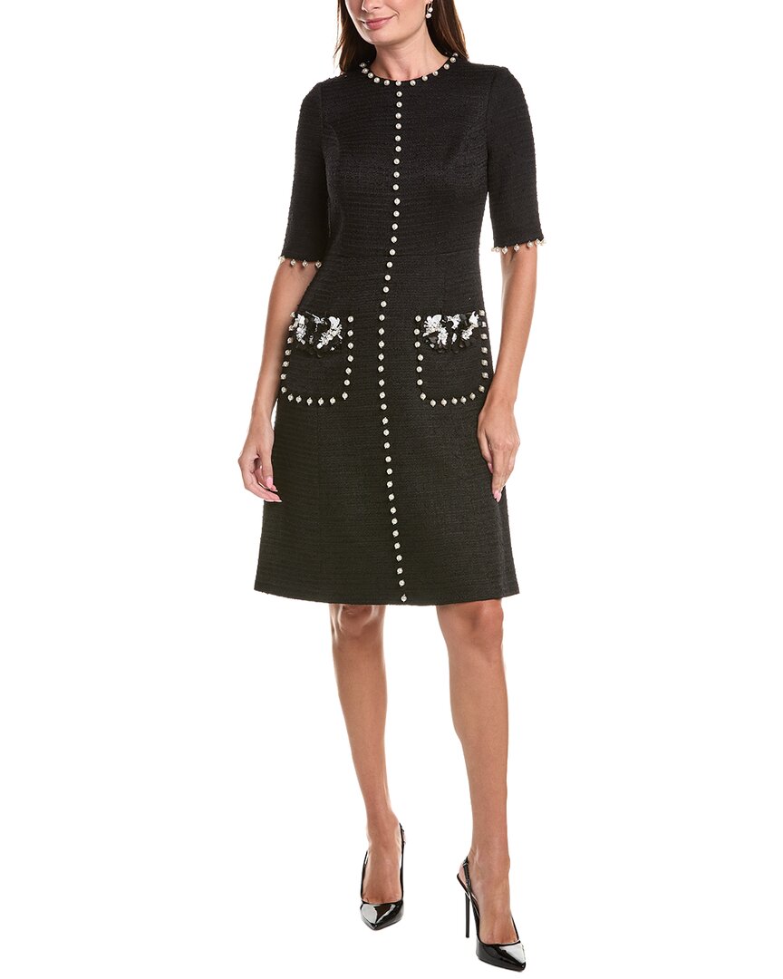 Teri Jon by Rickie Freeman Teri Jon By Rickie Freeman Boucle Pearl Trim Dress