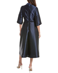 Teri Jon by Rickie Freeman Teri Jon By Rickie Freeman Jacquard Floral Puff Sleeve Belted Shirtdress