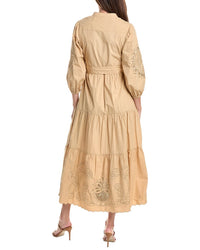 Teri Jon by Rickie Freeman Teri Jon By Rickie Freeman Embroidered Full Sleeve Tiered Dress