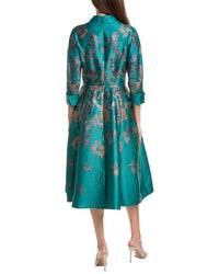 Teri Jon by Rickie Freeman Teri Jon By Rickie Freeman Metallic Jacquard Floral Shirtdress