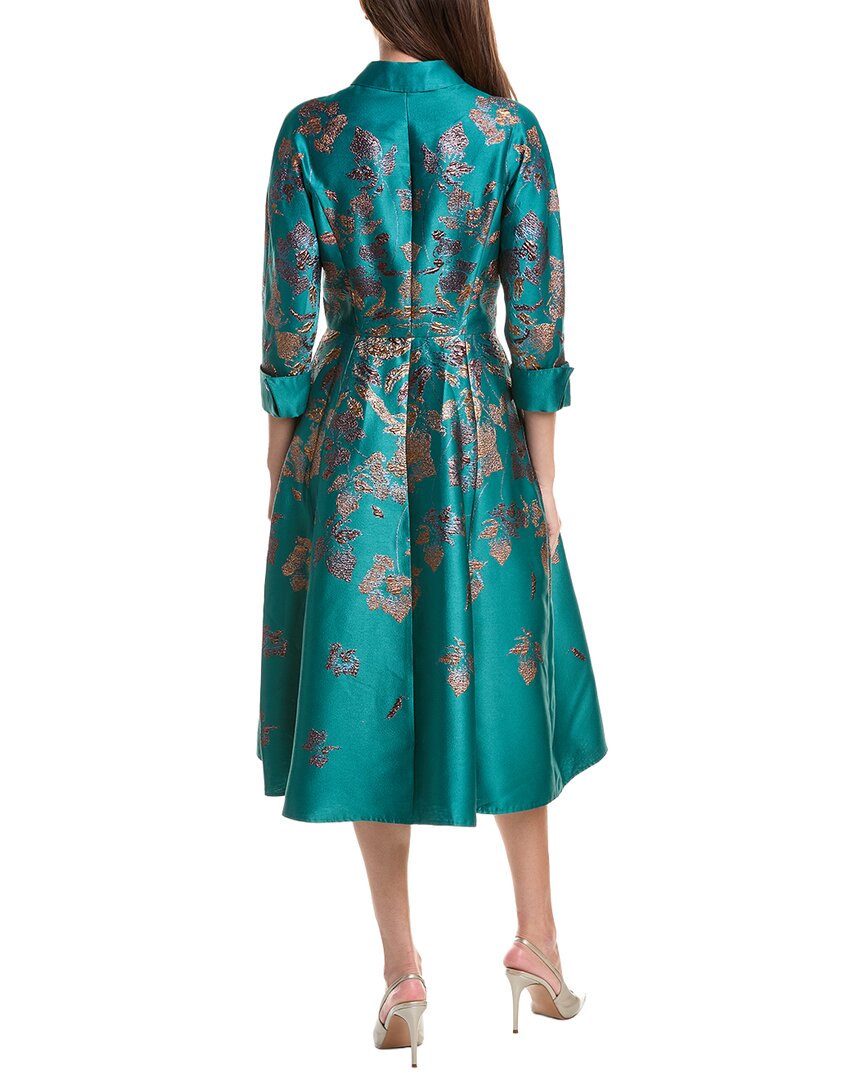 Teri Jon by Rickie Freeman Teri Jon By Rickie Freeman Metallic Jacquard Floral Shirtdress