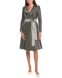 Teri Jon by Rickie Freeman Teri Jon By Rickie Freeman Mikado Polka Dot Flower Corsage Coat Dress